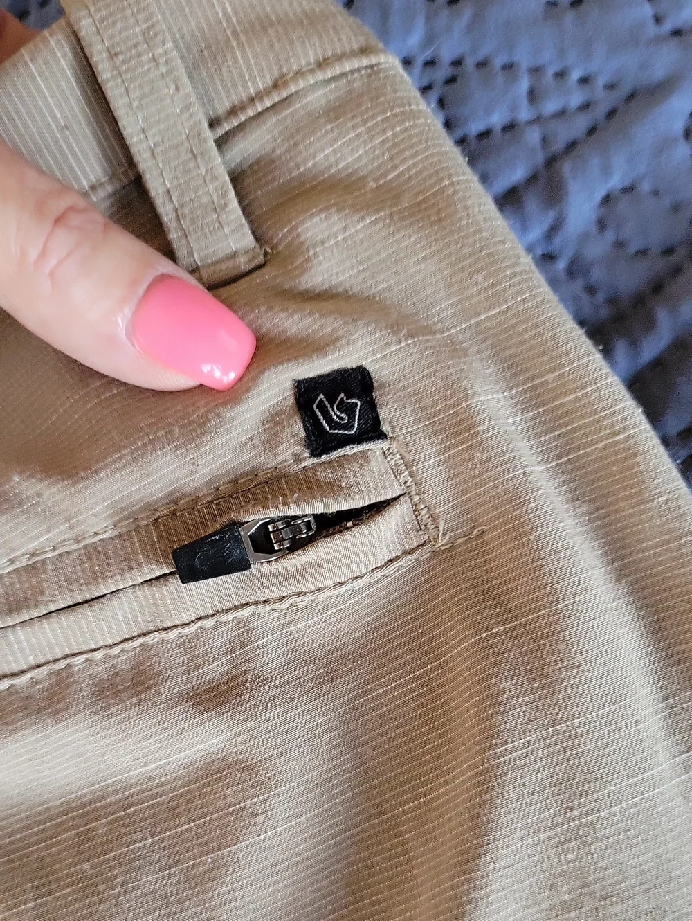 Burnside Men's Khaki Cotton Blend Shorts